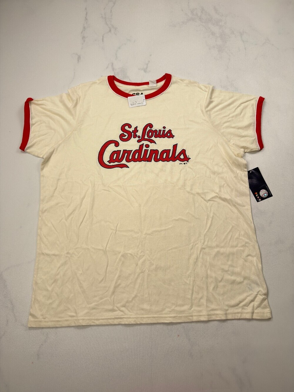 CSA T St Louis Cardinals Shirt Cream 2000s Retro Americana - Mens 2XL NWT